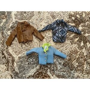 Vtg Barbie Ken Doll Rally Gear #1429 Brown Jacket Faux Leather 60s 70s Paisley